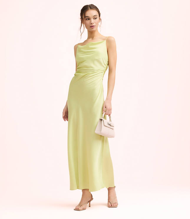 Lately Satin Cowl Neck Gown