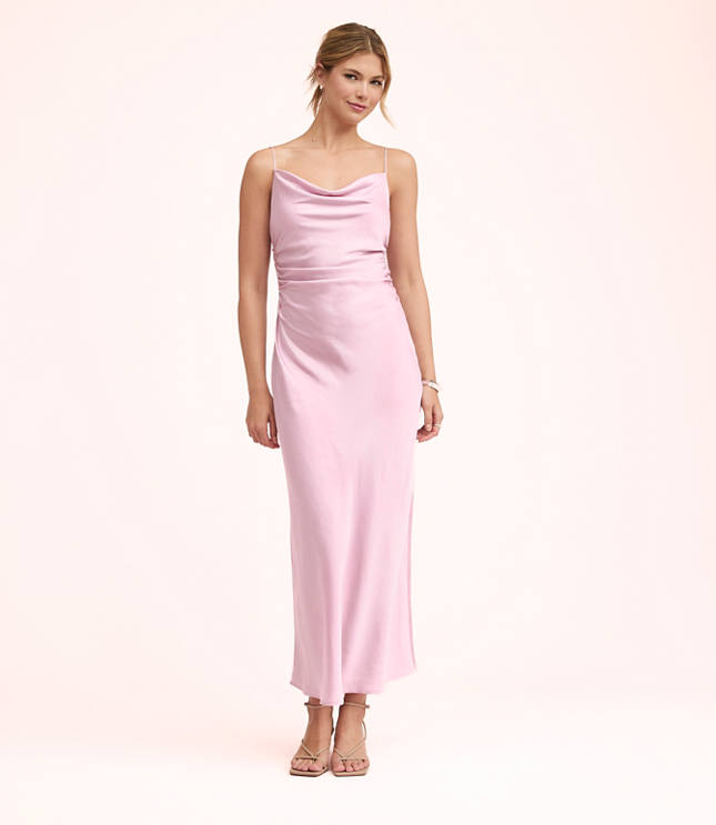 Lately Satin Cowl Neck Gown