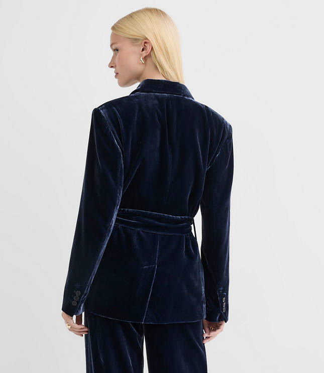 Velvet Belted Modern Blazer