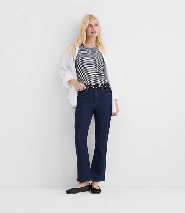 Rivete Petite High Rise Kick Crop Jeans in Nova Wash