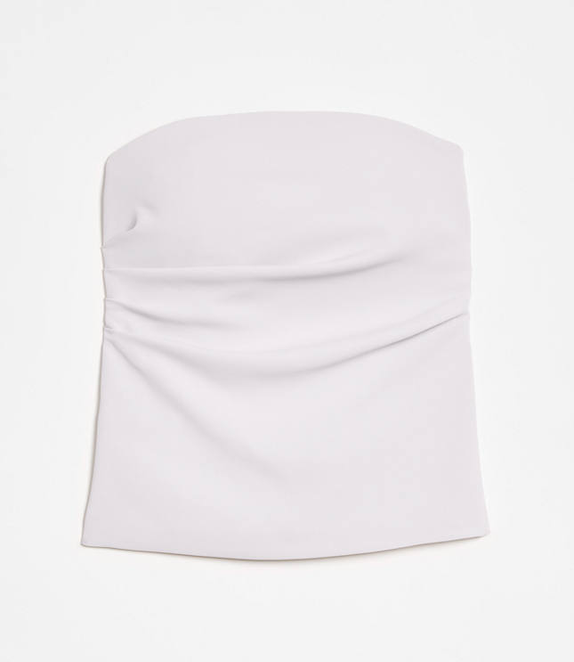 Petite LOFT Versa Crepe Drape Pleated Strapless Top