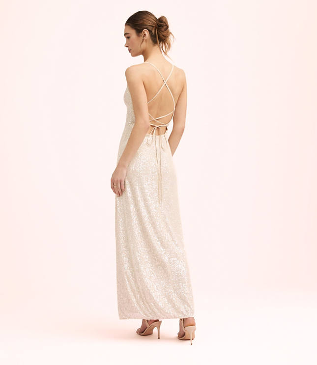 Lately Sequin Strappy V-Neck Gown
