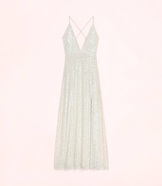 Lately Sequin Strappy V-Neck Gown