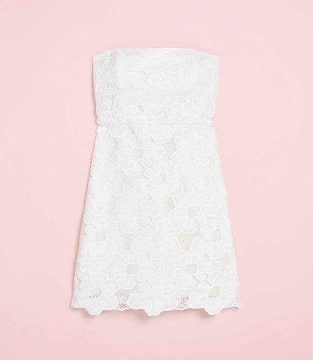 Lately Floral Lace Strapless Mini Dress
