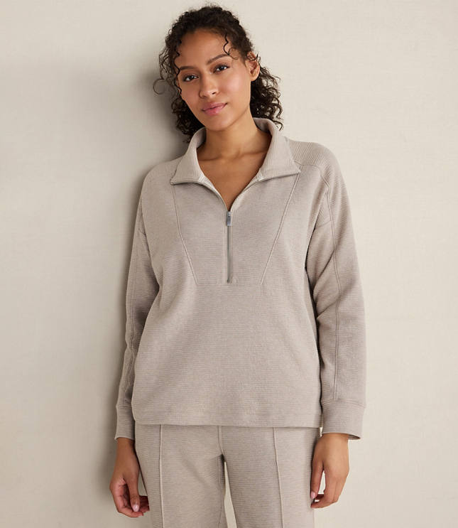 Haven Well Within Cotton Blend Ottoman Rib Half Zip Pullover