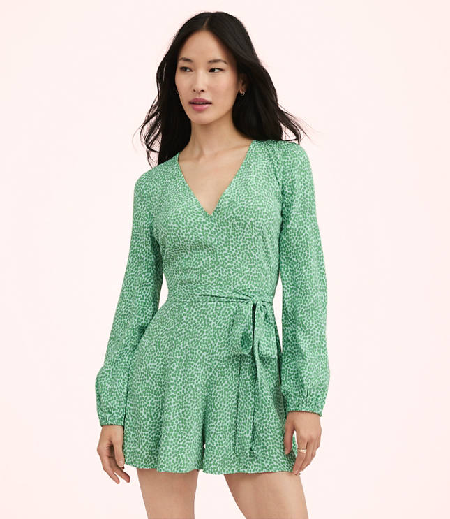 Lately Dotted Long Sleeve Romper