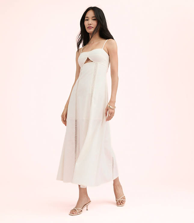 Lately Cutout Linen Cotton Maxi Dress