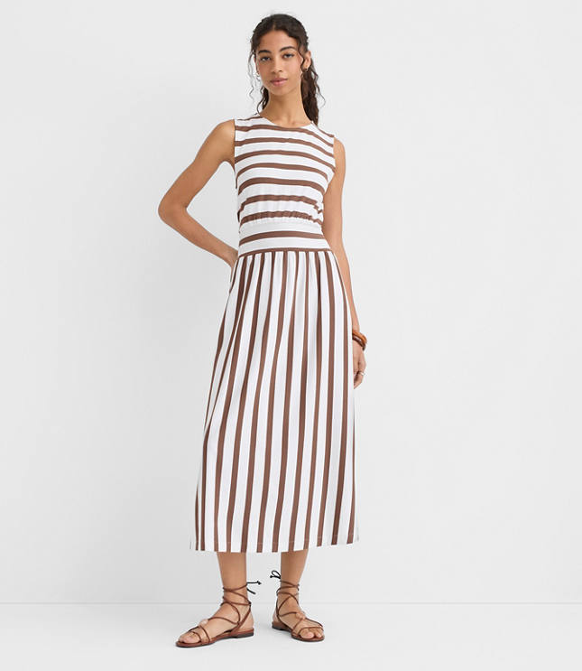 Striped Cutout Back Midi Dress carousel Product Image 2