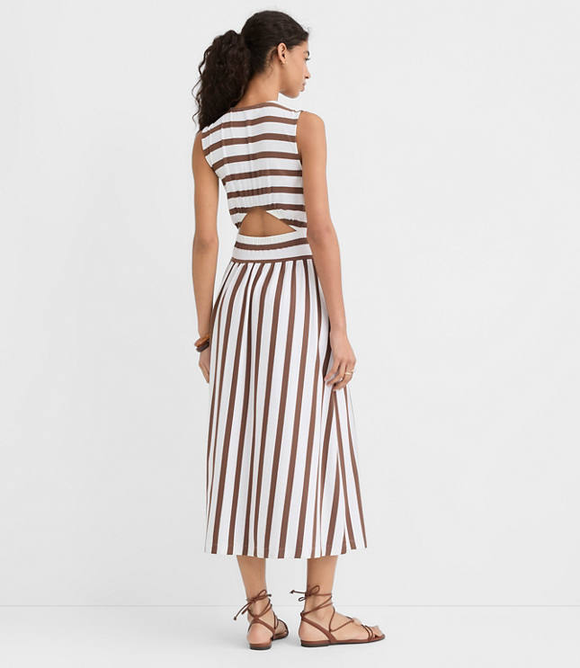 Striped Cutout Back Midi Dress carousel Product Image 3