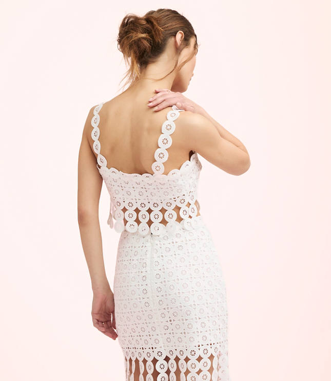 Lately Crochet Lace Fringe Top