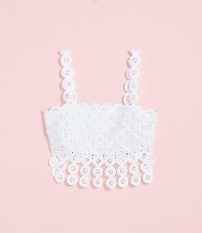 Lately Crochet Lace Fringe Top