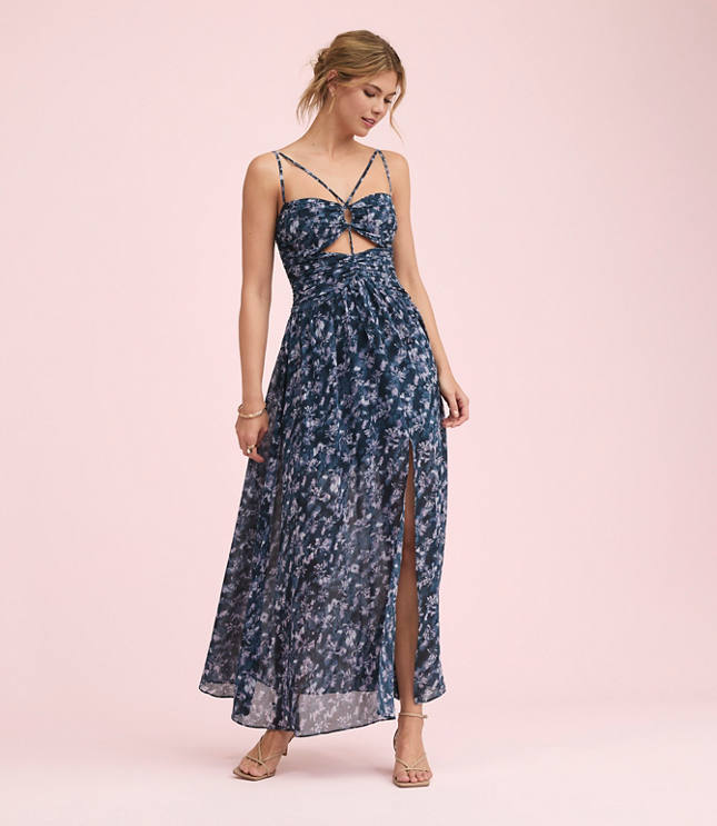 Lately Floral Strappy Cutout Maxi Dress