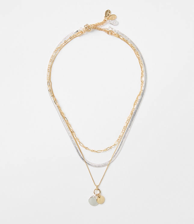 Mixed Metal Delicate Chain Necklace Set