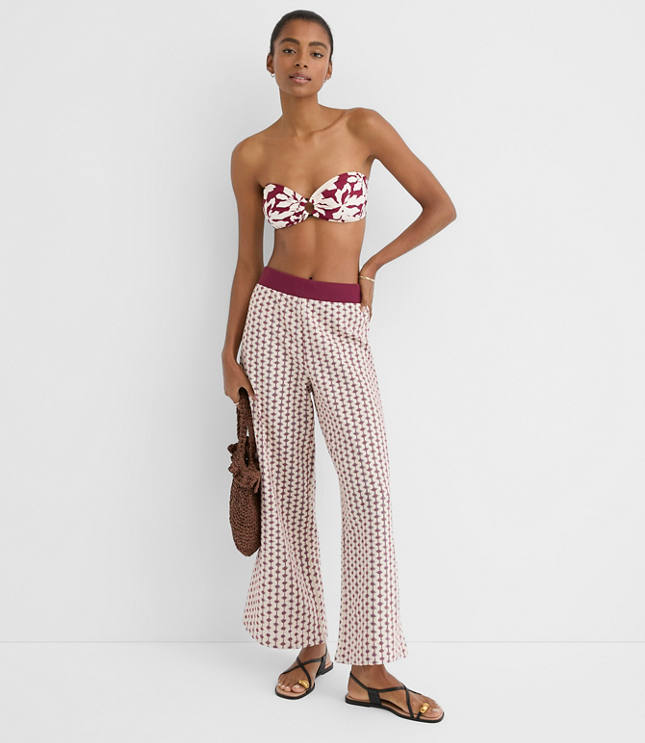 LOFT Beach Magnolia Tortoiseshell Print Ring Bandeau Bikini Top