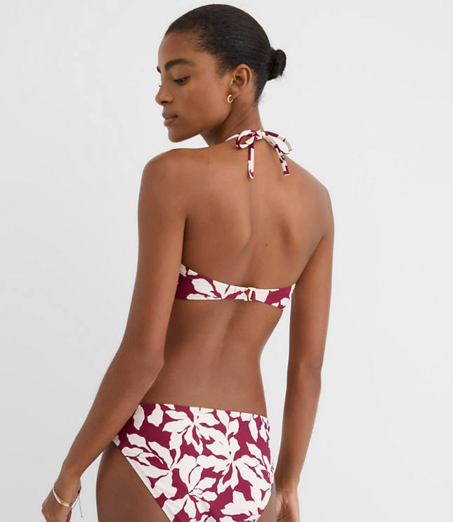 LOFT Beach Magnolia Tortoiseshell Print Ring Bandeau Bikini Top