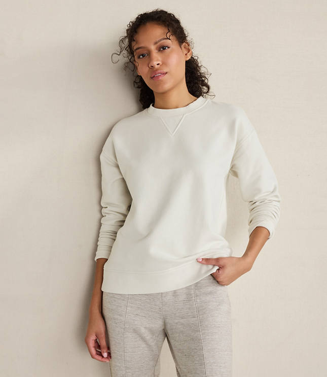 Haven Well Within Organic Cotton Blend Fleece Crewneck Pullover