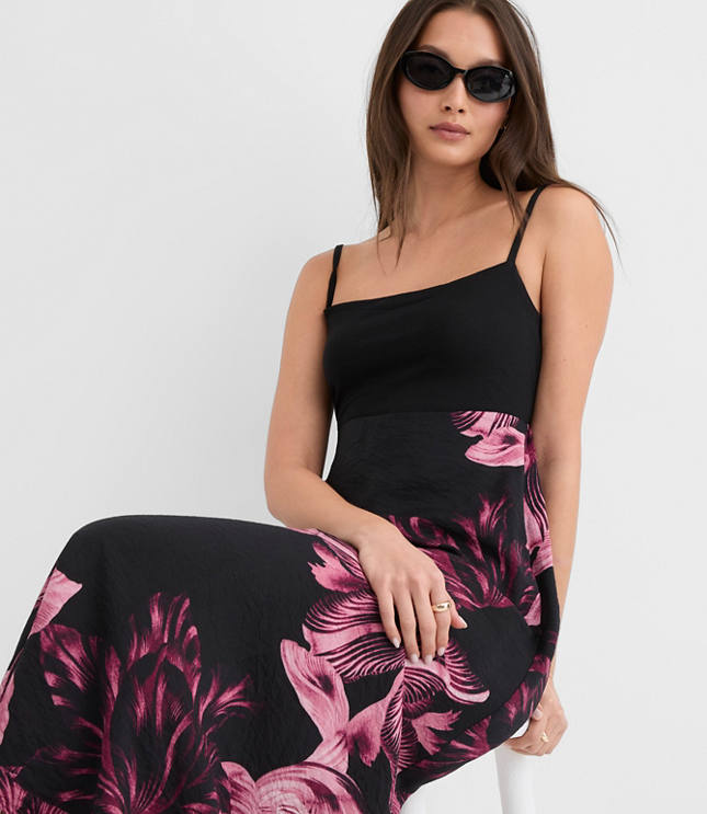 Lily Mixed Media Strappy Midi Pocket Dress