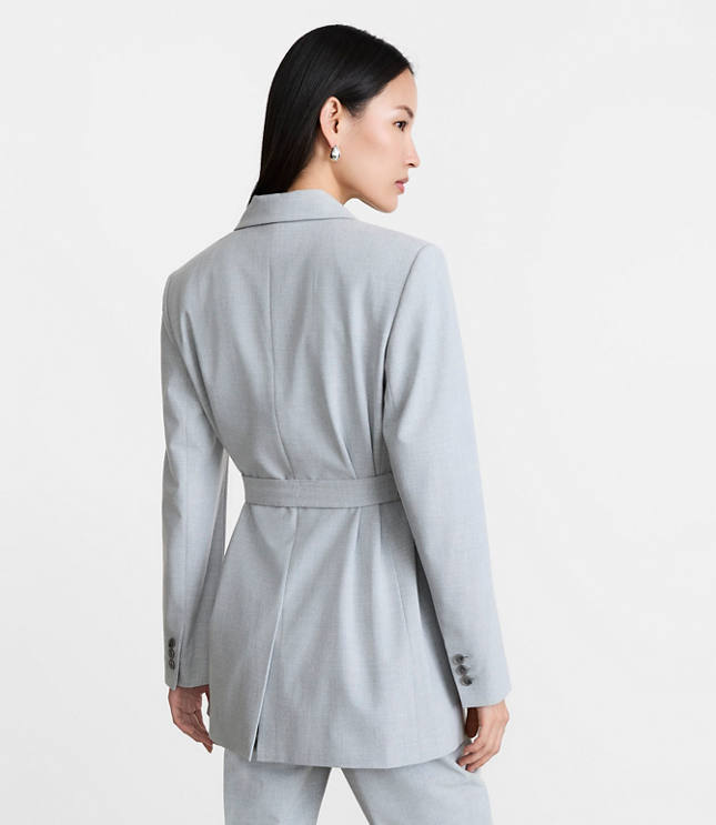 Petite LOFT Versa Seasonless Stretch Tie Waist Blazer in Heather