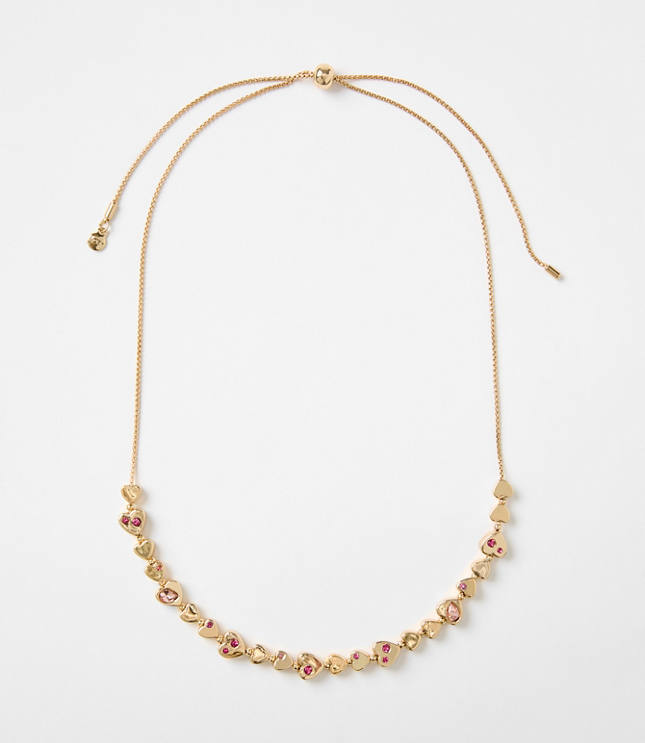 Sparkle Heart Pull Tie Necklace