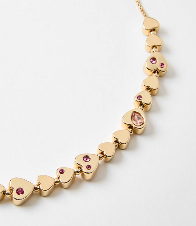 Sparkle Heart Pull Tie Necklace