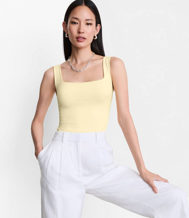 LOFT Versa 360 Knit Square Neck Tank Top