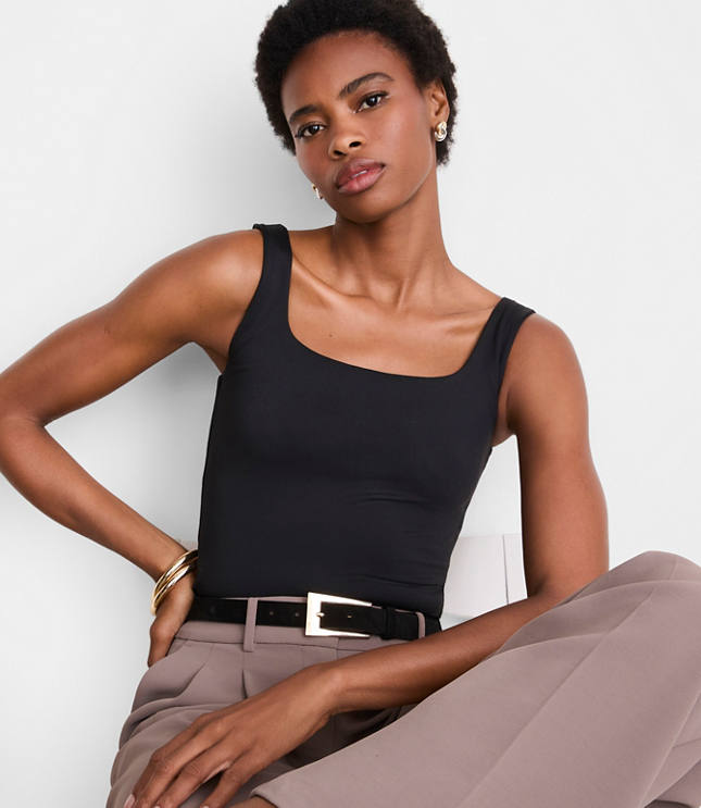 LOFT Versa 360 Knit Square Neck Tank Top