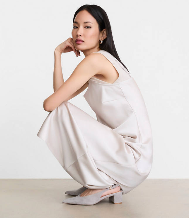 Petite LOFT Versa Satin Maxi Slip Dress