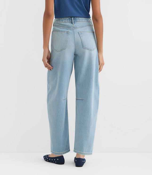Rivete Curvy High Rise Barrel Jeans in Light Wash
