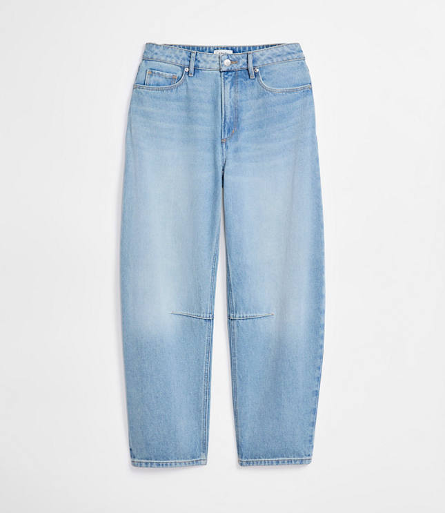 Rivete Curvy High Rise Barrel Jeans in Light Wash