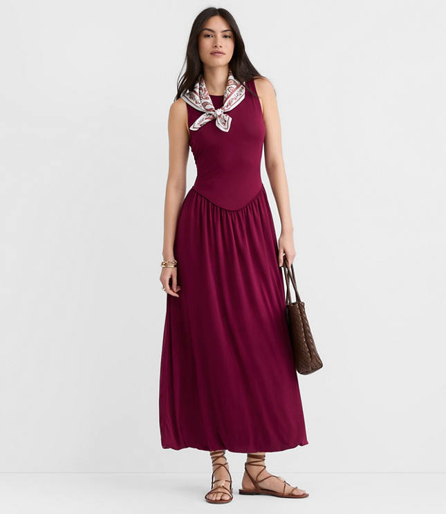 Drop Waist Bubble Midi Dress
