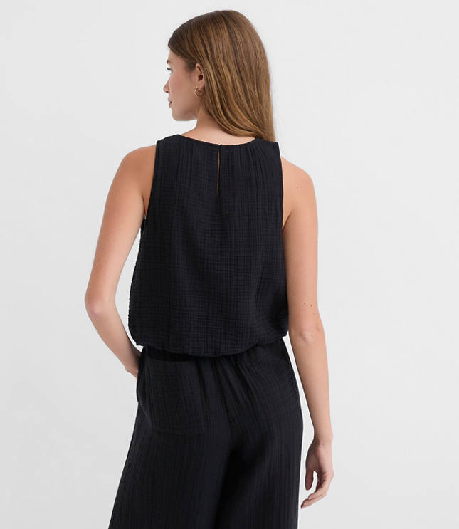 LOFT Beach Triple Cloth Bubble Tank Top