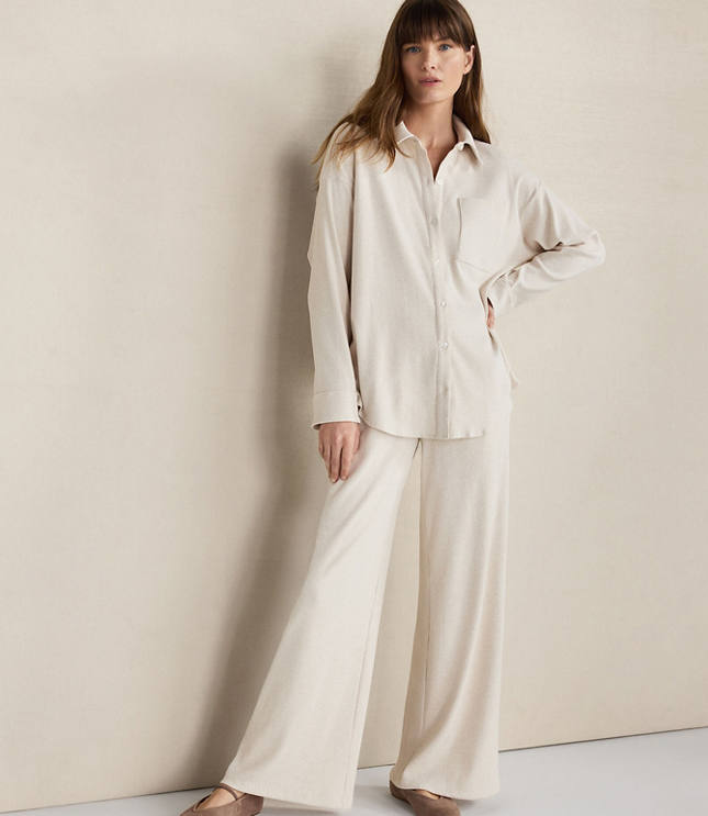 Haven Well Within Organic Cotton Rib Knit Relaxed Button Down Top