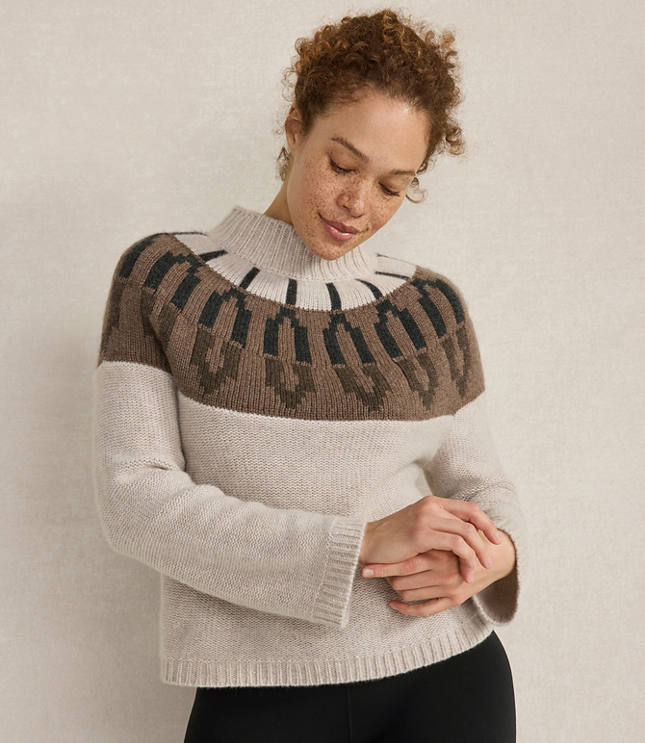 Haven Well Within Cashmere Fairisle Mock Neck Sweater