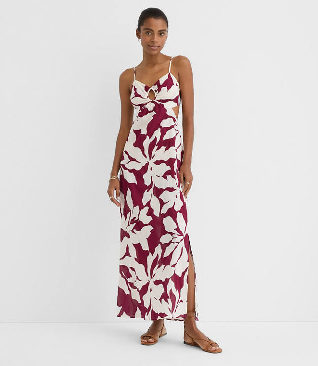 Petite LOFT Beach Magnolia Open Back Keyhole Maxi Dress