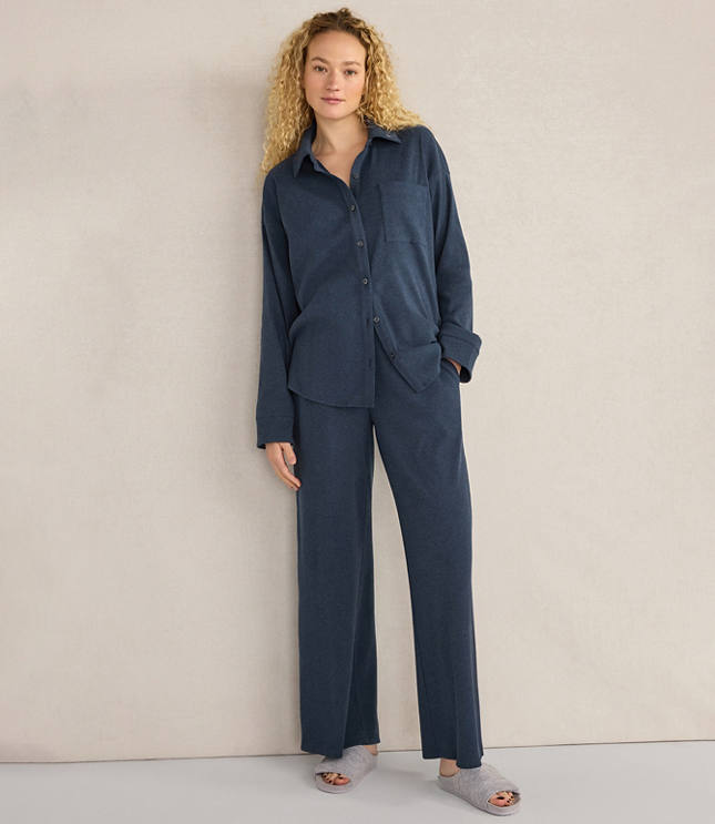 Haven Well Within Organic Cotton Rib Knit Relaxed Wide Leg Pants