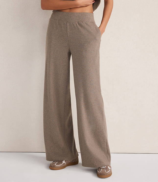 Haven Well Within Organic Cotton Rib Knit Relaxed Wide Leg Pants
