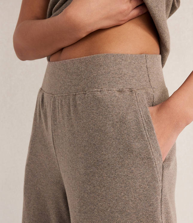 Haven Well Within Organic Cotton Rib Knit Relaxed Wide Leg Pants