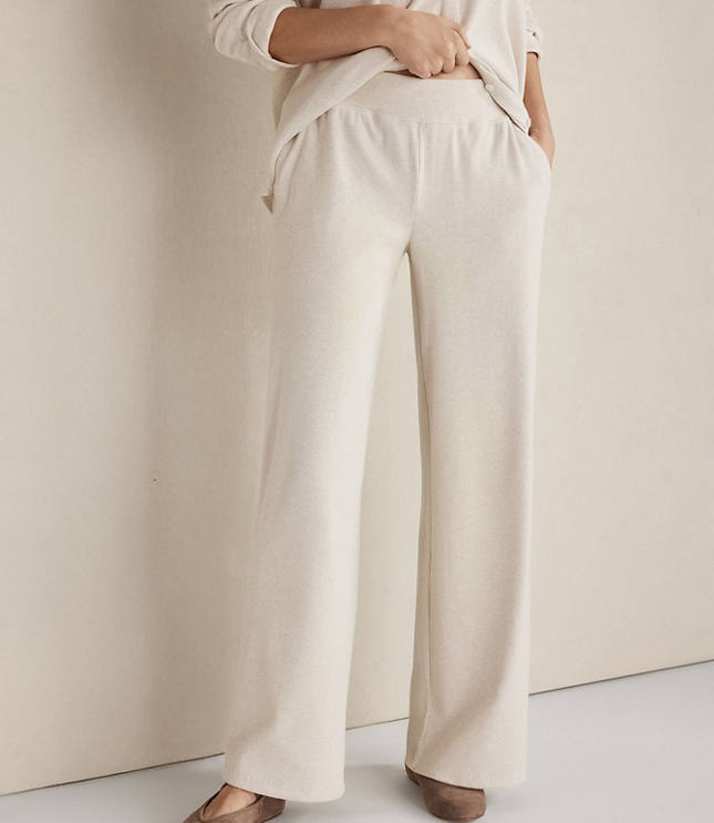Haven Well Within Organic Cotton Rib Knit Relaxed Wide Leg Pants