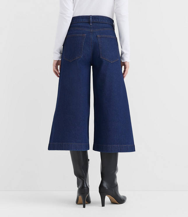 Rivete Petite High Rise Gaucho Jeans in Nova Wash