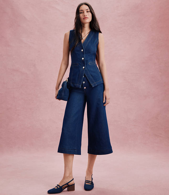 Rivete Petite High Rise Gaucho Jeans Nova Wash