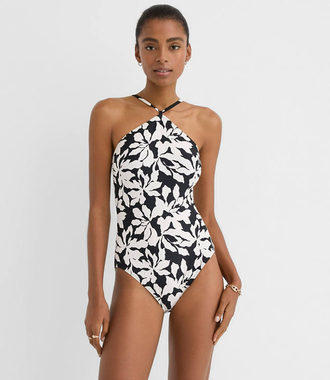LOFT Beach Magnolia Halter One Piece Swimsuit