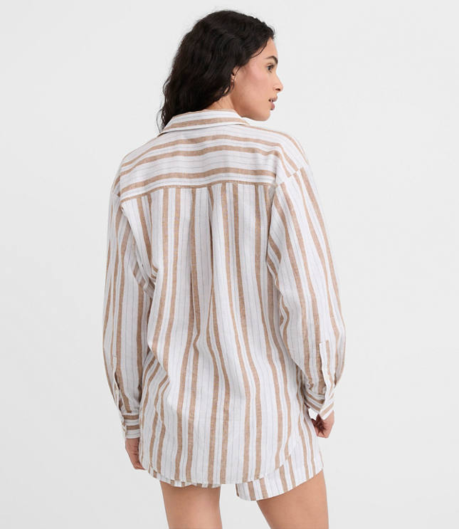 Striped Linen Cotton Everyday Oversized Shirt