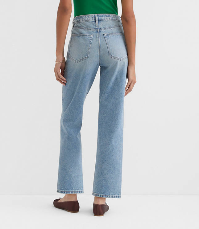 Rivete High Rise Straight Jeans in Vintage Mid Wash