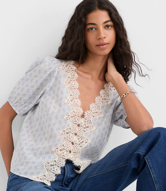 Paisley Eyelash Lace Blouse