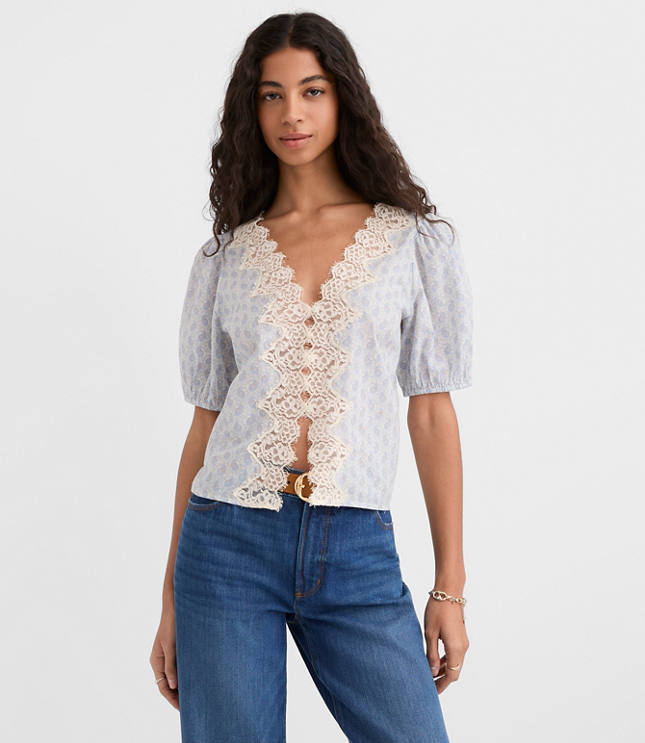 Paisley Eyelash Lace Blouse