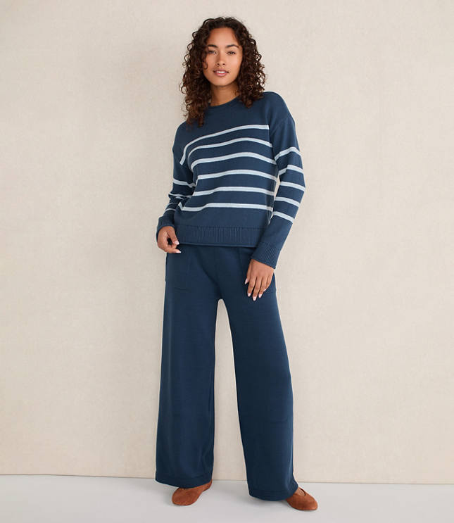 Haven Well Within Organic Cotton Stripe Roll Neck Sweater