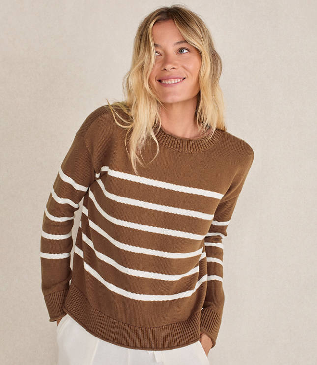 Haven Well Within Organic Cotton Stripe Roll Neck Sweater