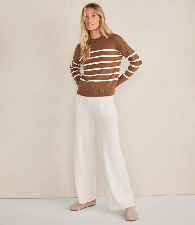 Haven Well Within Organic Cotton Stripe Roll Neck Sweater