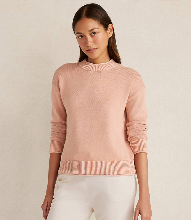 Haven Well Within Organic Cotton Stripe Roll Neck Sweater