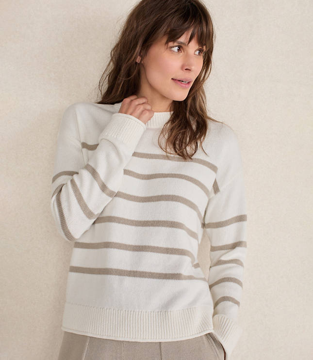 Haven Well Within Organic Cotton Stripe Roll Neck Sweater